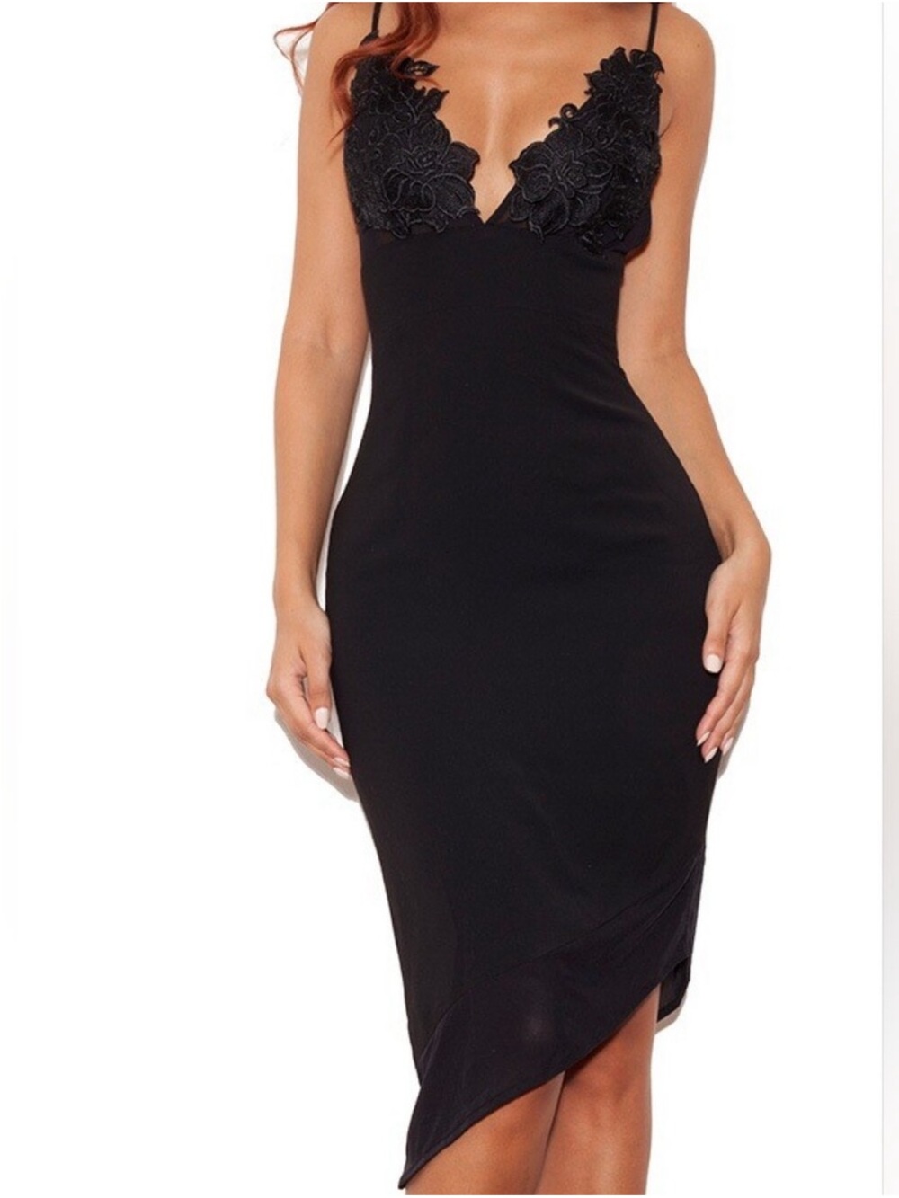 House of CB Slip Dress with lace detail
